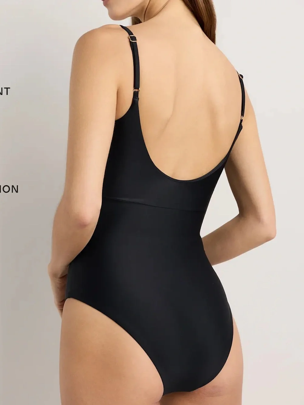 NWT Quince Black Italian Cut Out One-Piece Swimsuit Size Large
